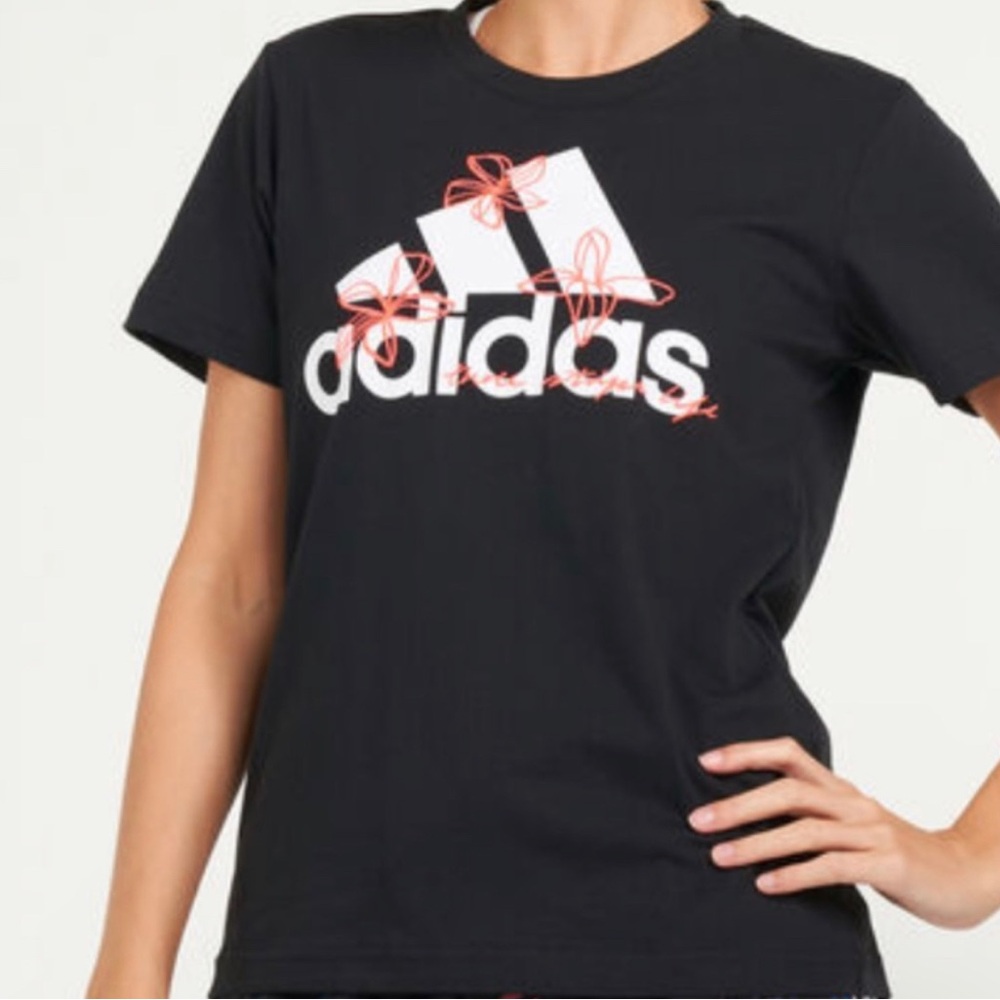 Adidas Black T-Shirt with Red Graphic